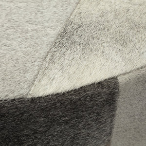 Zahavi 36" Gray Hair-On-hide W/Metal Base Ottoman