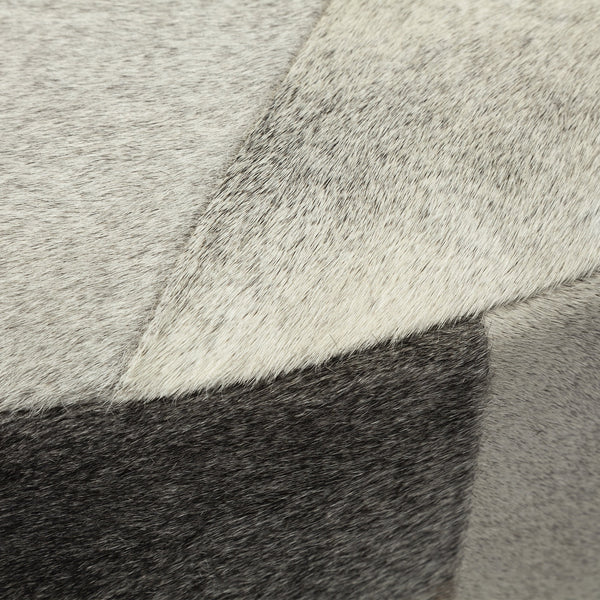 Zahavi 36" Gray Hair-On-hide W/Metal Base Ottoman