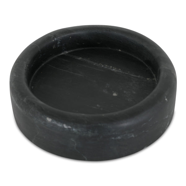 Anais Black Marble Catchall - 8" with White Veining