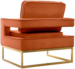 Alfonso Accent Chair In Cognac Velvet