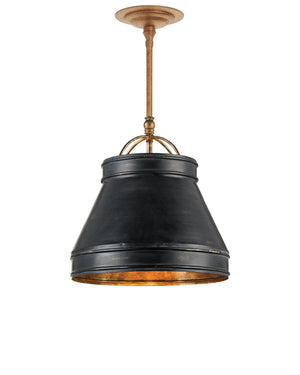 Lumley Black Pendant In French Black & Pyrite Bronze