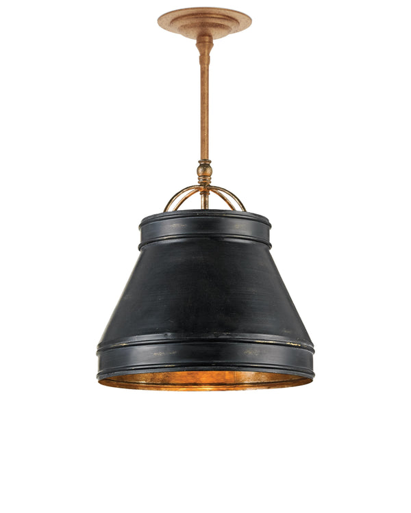 Lumley Black Pendant In French Black & Pyrite Bronze