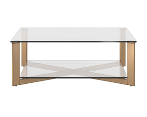 XAVIER COFFEE TABLE - SQUARE - ANTIQUE BRASS