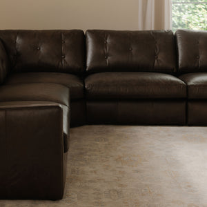 Moe's Thurlow Right Arm Facing Sofa in Brown Leather