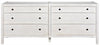 Hampton 6-Drawer Mahogany and Veneer Dresser with Brass Pulls in White Wash Finish