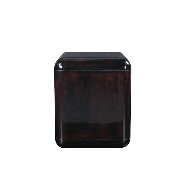 Rory Nightstand Dark Brown with Push-to-Open Drawers