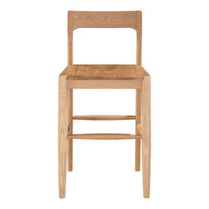 Moe's Owing Counter Stool in Natural Oak