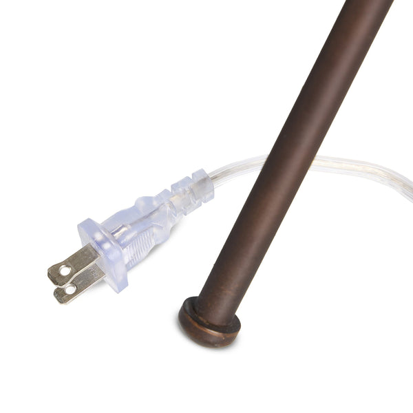 Ludwig Floor Lamp In Rust And Frosted Glass And Clear Cord