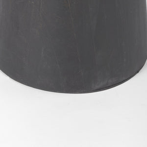 32" Round Black-Brown Wood Tabletop & Base w/ Black Metal Accent Pedestal Bistro Table