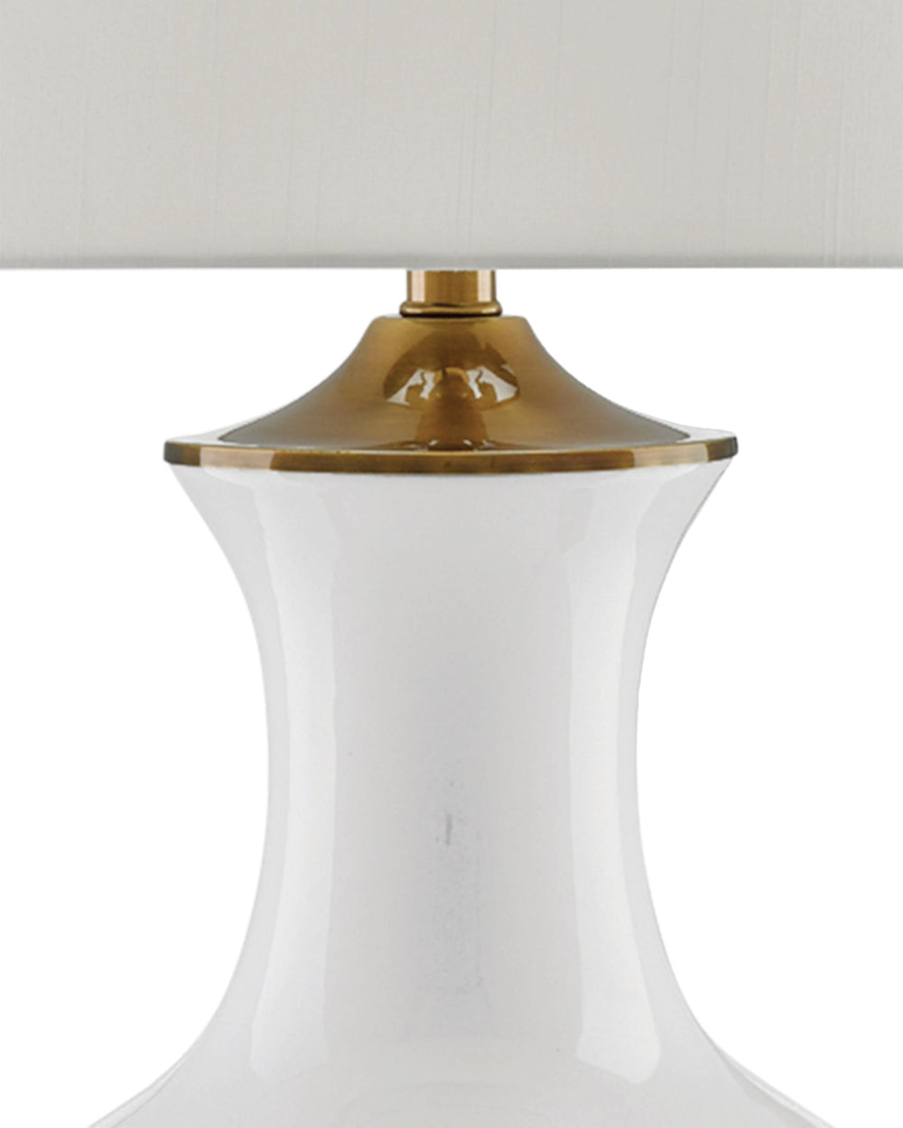 Lilou White Table Lamp In White & Antique Brass