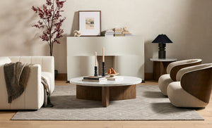 Toli End Table In Italian White Marble