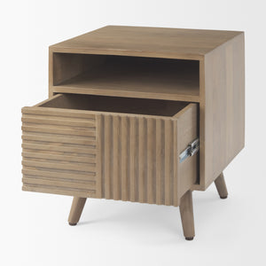 Sable  19.0L x 19.0W x 21.5H Light Brown Wood Side Table