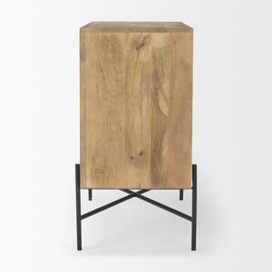 Cairo 36.0L x 19.5W x 36.0H 2 Door Wood and Metal Cabinet