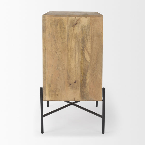 Cairo 36.0L x 19.5W x 36.0H 2 Door Wood and Metal Cabinet