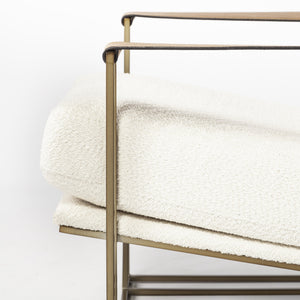 Watson Cream Fabric Wrap Gold Metal Frame Accent Chair