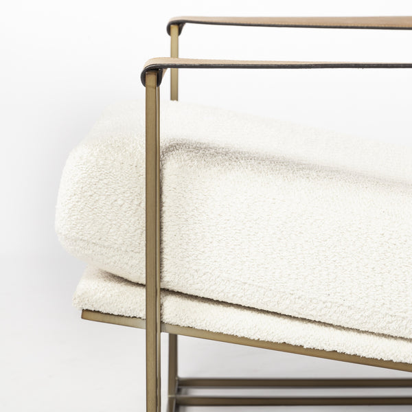 Watson Cream Fabric Wrap Gold Metal Frame Accent Chair