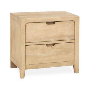 Laguna Solid Wood 2-Drawer Nightstand - Natural