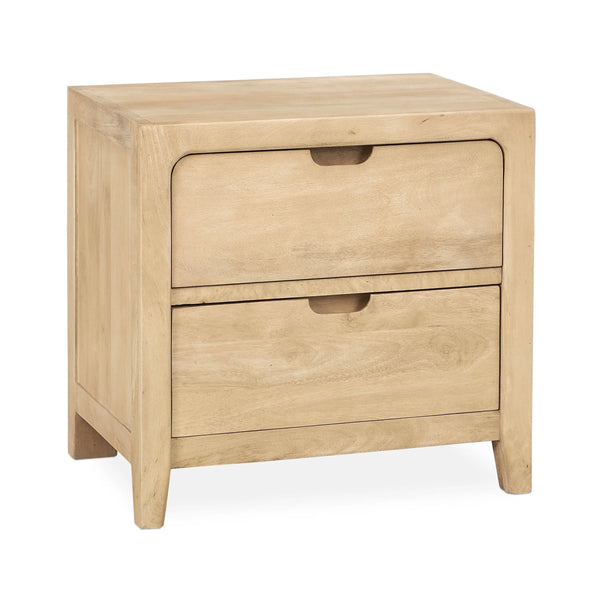 Laguna Solid Wood 2-Drawer Nightstand - Natural
