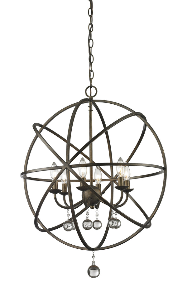 Acadia 6 Light Pendant in Golden Bronze Finish