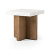 Bellamy End Table In White Carrera Marble