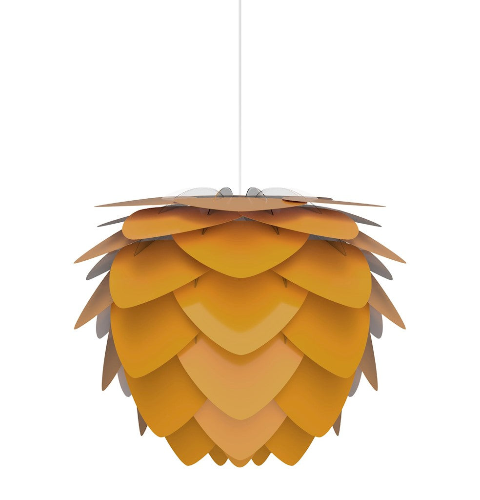 Aluvia Medium Plug-In Pendant in Saffron with White Cord