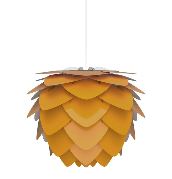 Aluvia Medium Plug-In Pendant in Saffron with White Cord