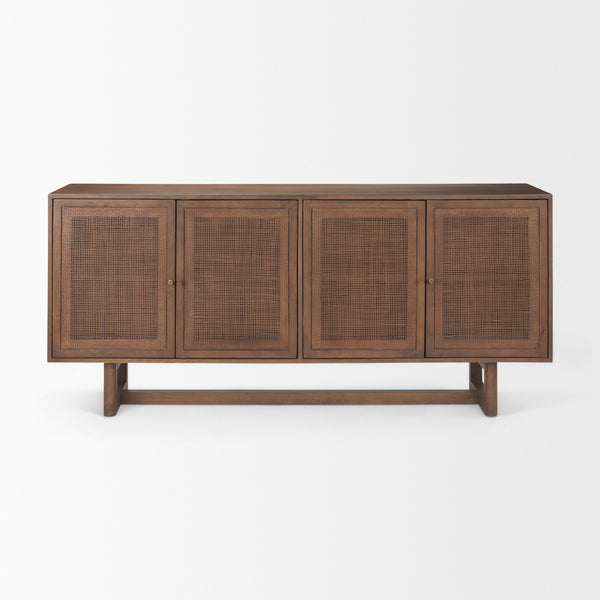 Grier Medium Brown Solid Wood W/Cane Sideboard