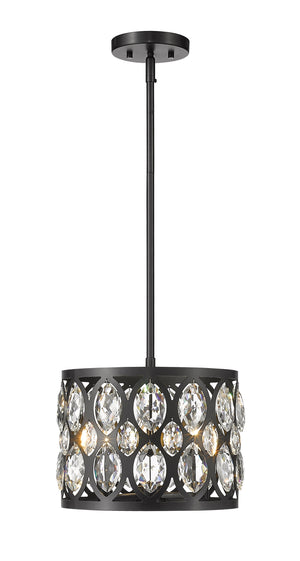 Dealey 3 Light Chandelier in Matte Black Finish
