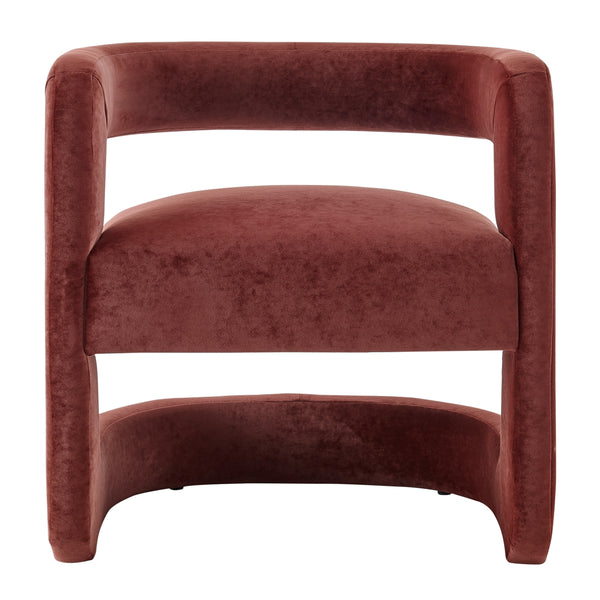 Althea Velvet Accent Arm Chair, Dainty Maroon