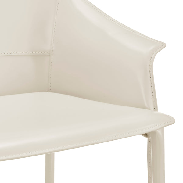 Callie Recycled Leather Counter Stool, Vanilla