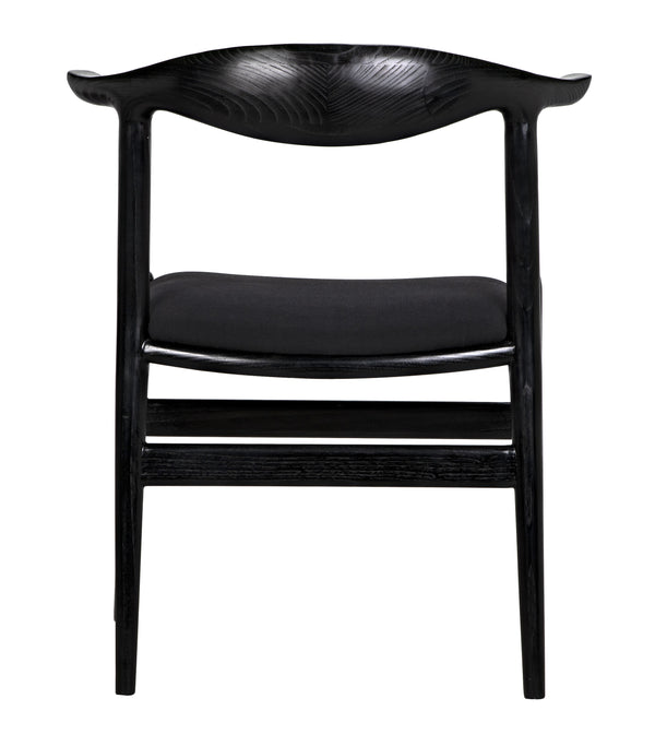 Boone Sungkai/Mindi Chair in Charcoal Black with Black Cotton Fabric