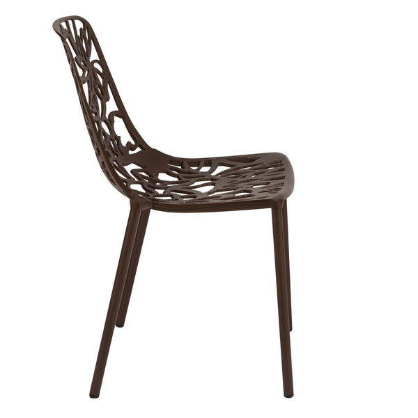 ORO ALUMINUM CHAIR (ARMLESS) - BROWN