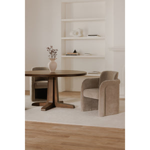 Moe's Mesto Rolling Dining Chair in Taupe