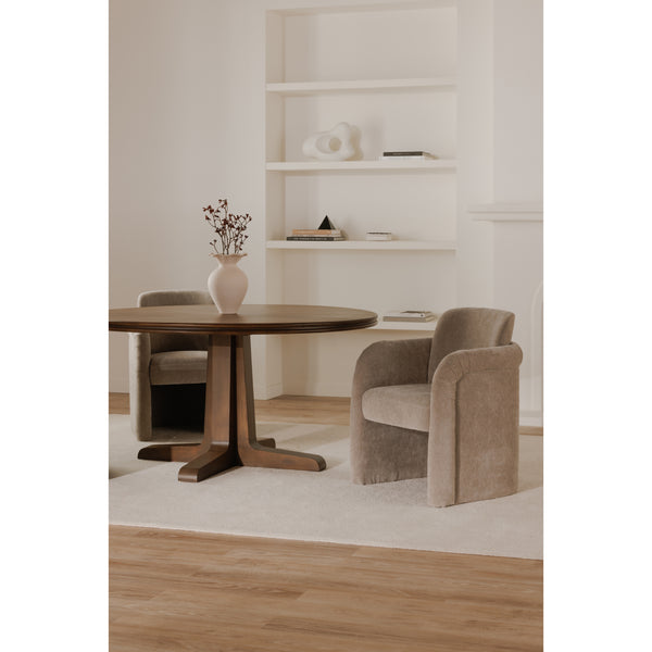 Moe's Mesto Rolling Dining Chair in Taupe