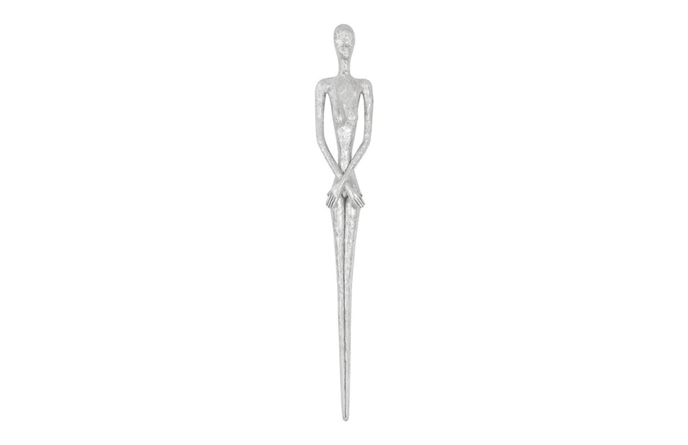 Skinny Female Wall Art, Resin, Silver Leaf