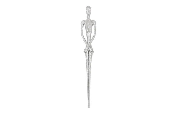 Skinny Female Wall Art, Resin, Silver Leaf