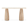 Palm Springs Oval Console White Marble, Mod Base