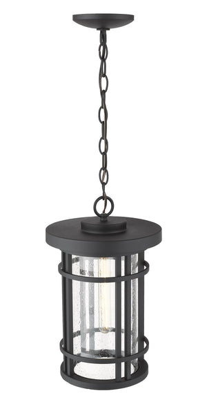 Jordan 1 Light Outdoor Chain Mount Ceiling Fixture in Black Finish
