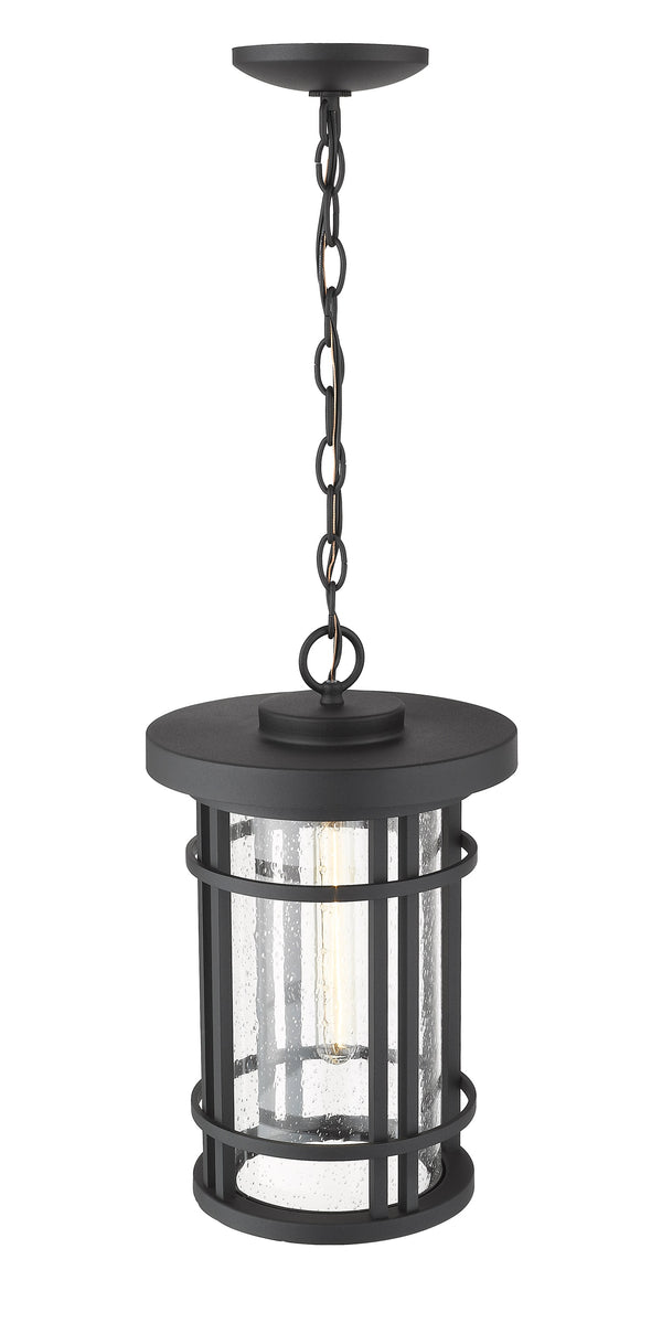 Jordan 1 Light Outdoor Chain Mount Ceiling Fixture in Black Finish