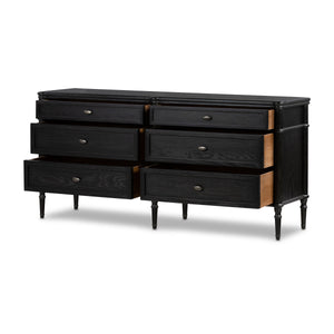Toulouse 6 Drawer Dresser In Dstrssd Black