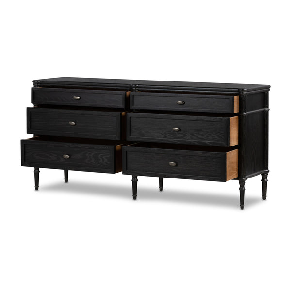 Toulouse 6 Drawer Dresser In Dstrssd Black