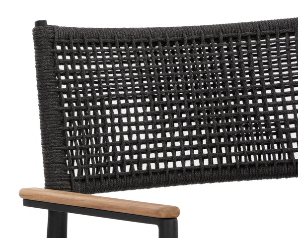 NAVA STACKABLE DINING ARMCHAIR - BLACK