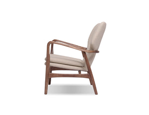 INGRID Occasional Chair in oatmeal tweed ash stained in light