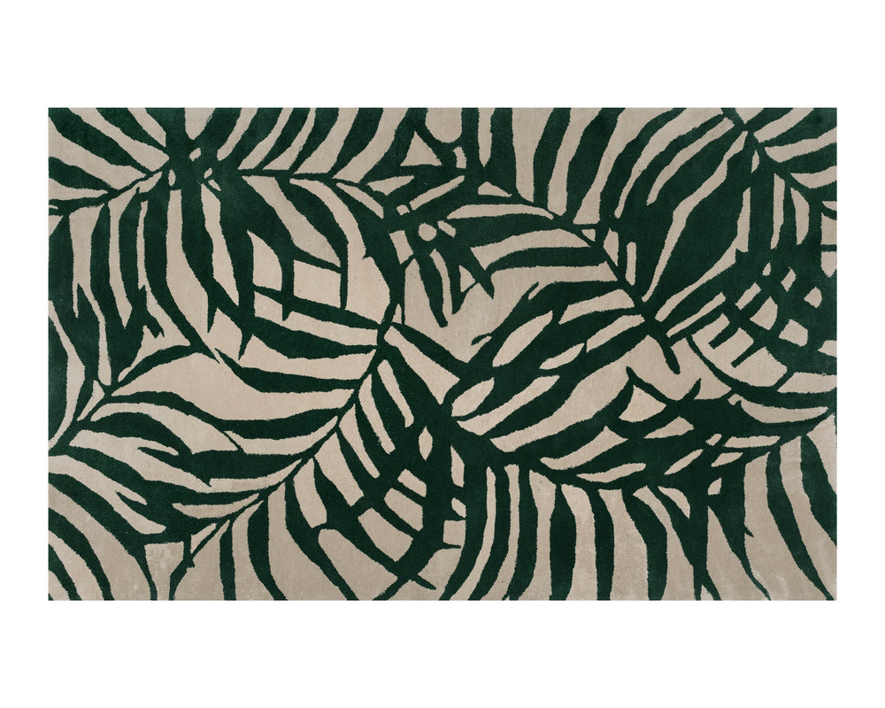 PALMA HAND-WOVEN RUG - GREEN / BEIGE - 5' X 8'