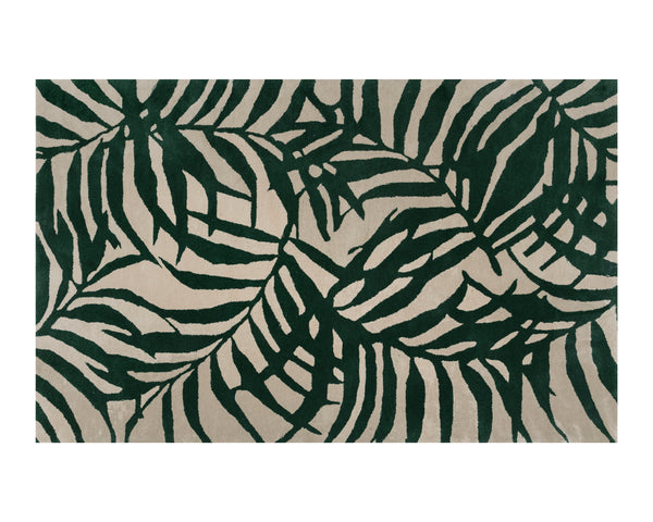 PALMA HAND-WOVEN RUG - GREEN / BEIGE - 5' X 8'