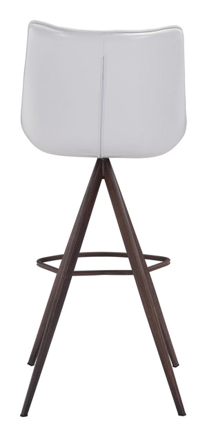 Aki Barstool (Set of 2) White & Walnut