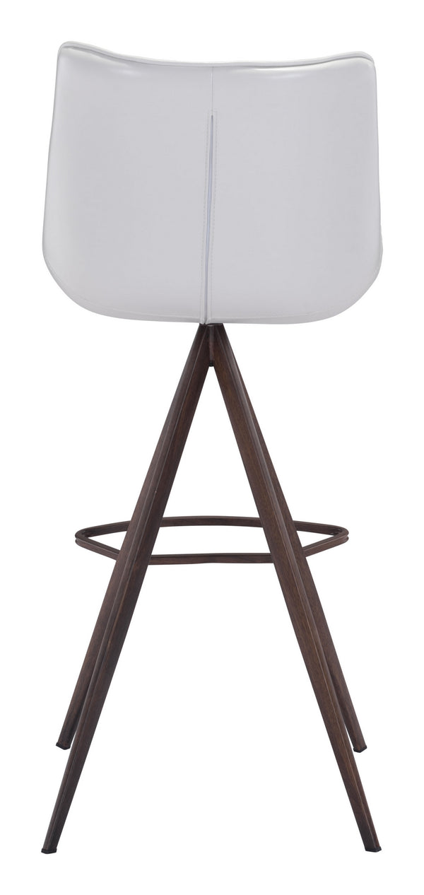 Aki Barstool (Set of 2) White & Walnut