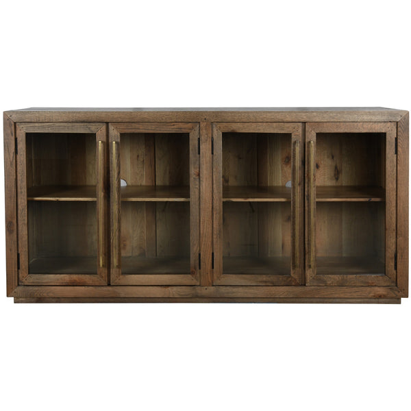 Bradley Solid Wood 4Dr Cabinet with Brass Hardware