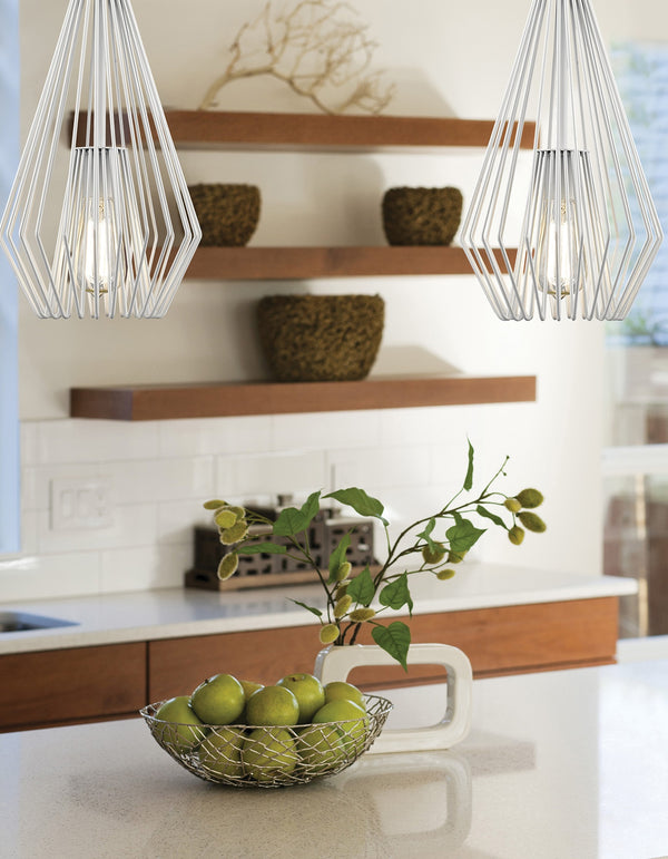 Quintus 1 Light Mini Pendant in Gloss White Finish