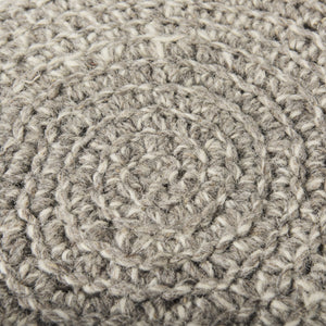 Bina 19.0L x 19.0W x 15.0H Taupe 4 Legged Wool Stool